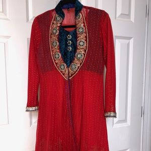 4 pcs Red shalwar kameez Pakistani/Indian